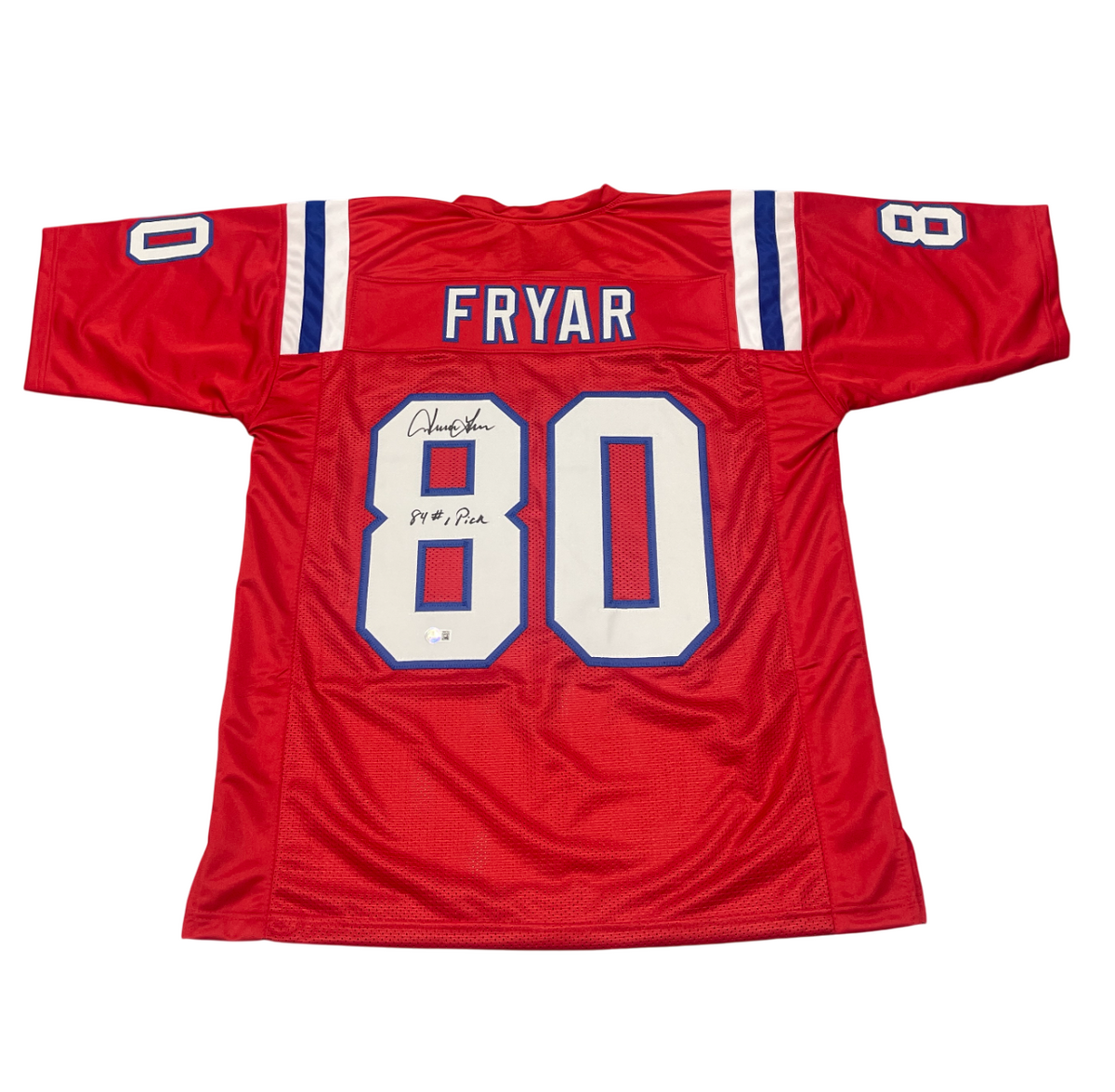 Irving Fryar Signed TB Custom Jersey w/ 84 #1 Pick Beckett Witness Authenticated-Powers Sports Memorabilia