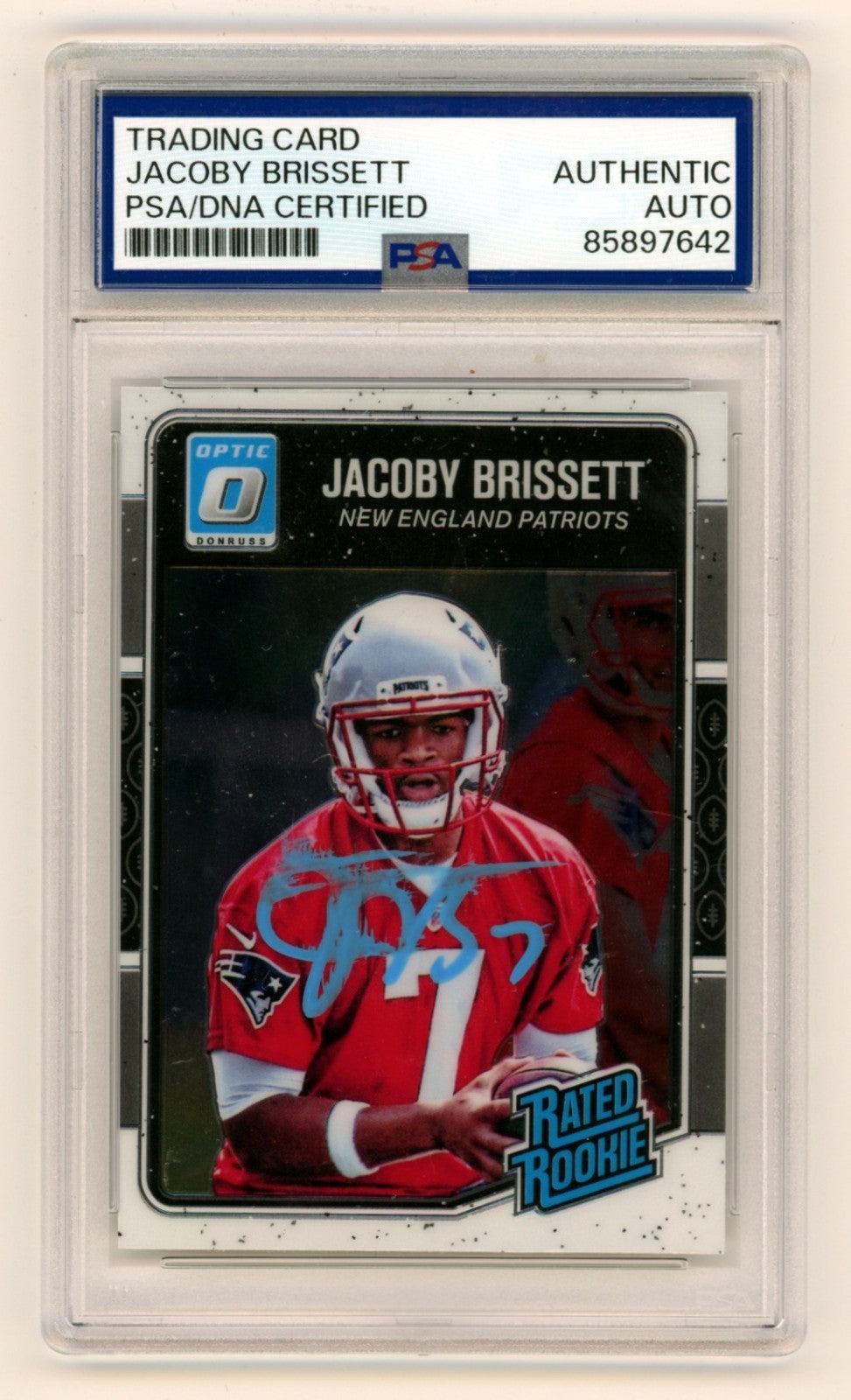 Jacoby Brissett 2016 Donruss Optic #170 Signed Rated RC PSA Auto B - IMPERFECT-Powers Sports Memorabilia