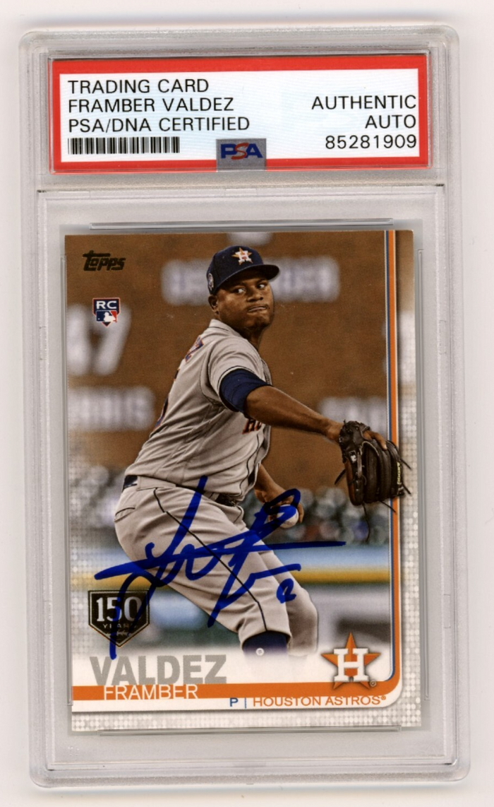 Framber Valdez 2019 Topps Series 2 #376 150 Years RC Signed PSA DNA Auto Astros-Powers Sports Memorabilia