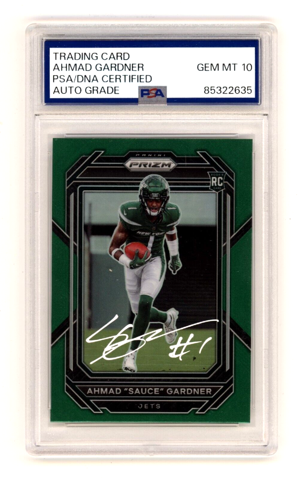 Ahmad Sauce Gardner 2022 Panini Prizm Green #341 Rookie RC Signed PSA 10 Auto-Powers Sports Memorabilia
