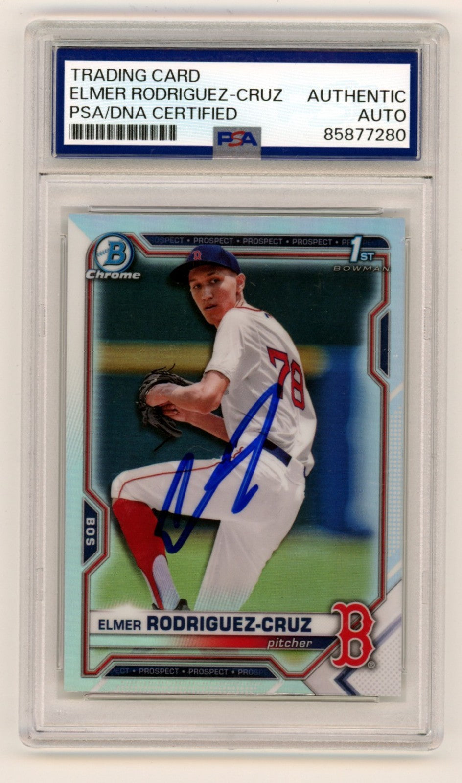 Elmer Rodriguez-Cruz 2021 Bowman Chrome 1st Refractor Signed Auto RC PSA Auto-Powers Sports Memorabilia