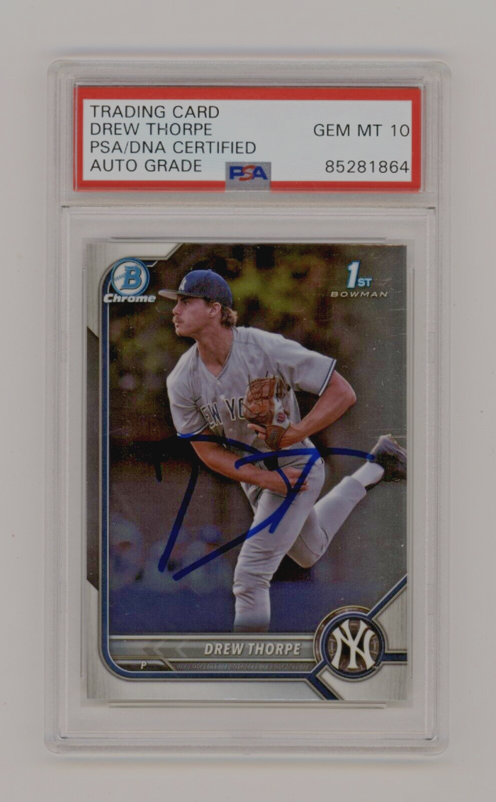 Drew Thorpe 2022 Bowman Chrome Draft #BDC-25 1st Rookie RC Signed PSA 10 Auto-Powers Sports Memorabilia