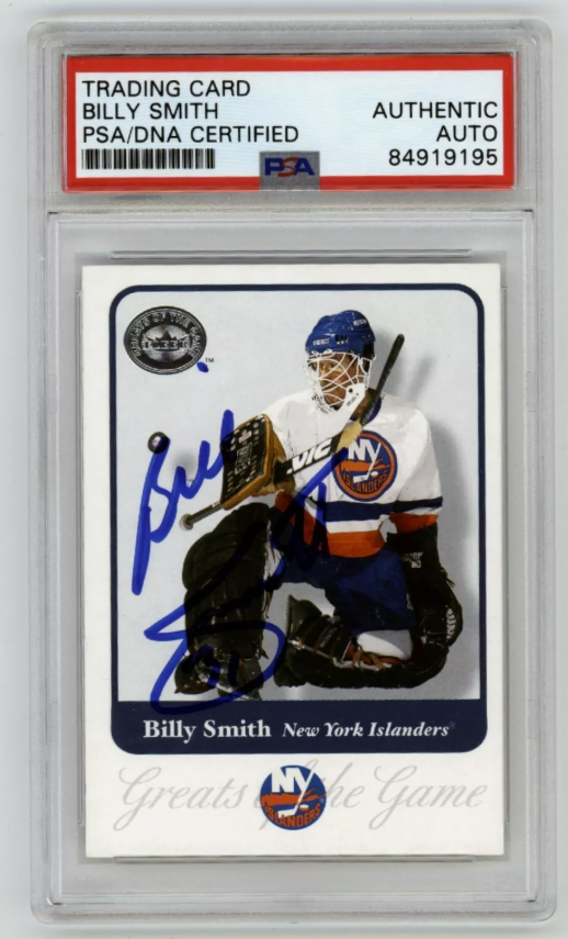 Billy Smith 2001-02 Fleer Greats of the Game #17 Signed PSA Authentic Auto Blue-Powers Sports Memorabilia