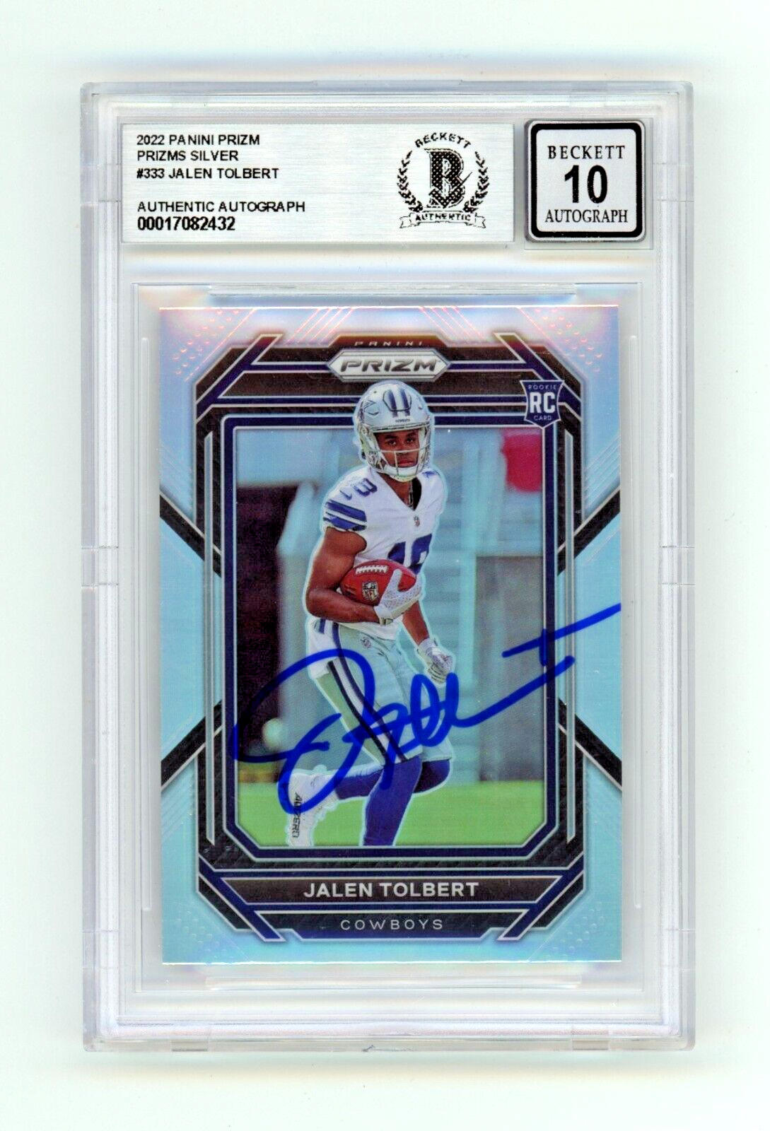 Jalen Tolbert 2022 Prizm Silver #333 Rookie RC Signed BAS BGS 10 Auto-Powers Sports Memorabilia