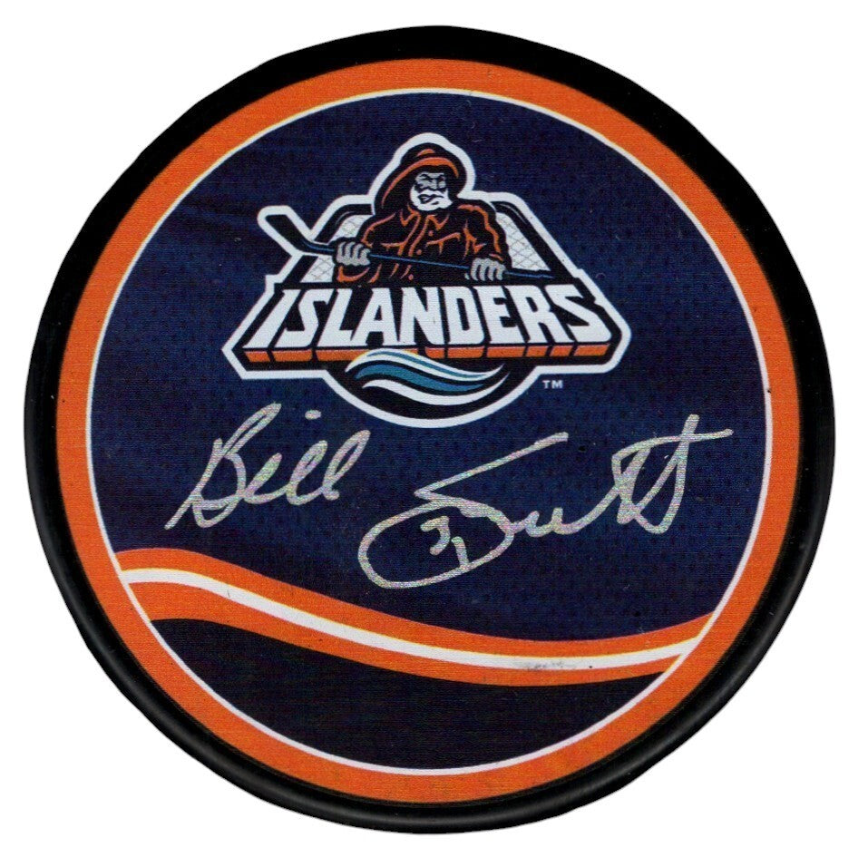 Billy Smith Signed Islanders Reverse Retro Puck Beckett Witness BAS COA-Powers Sports Memorabilia
