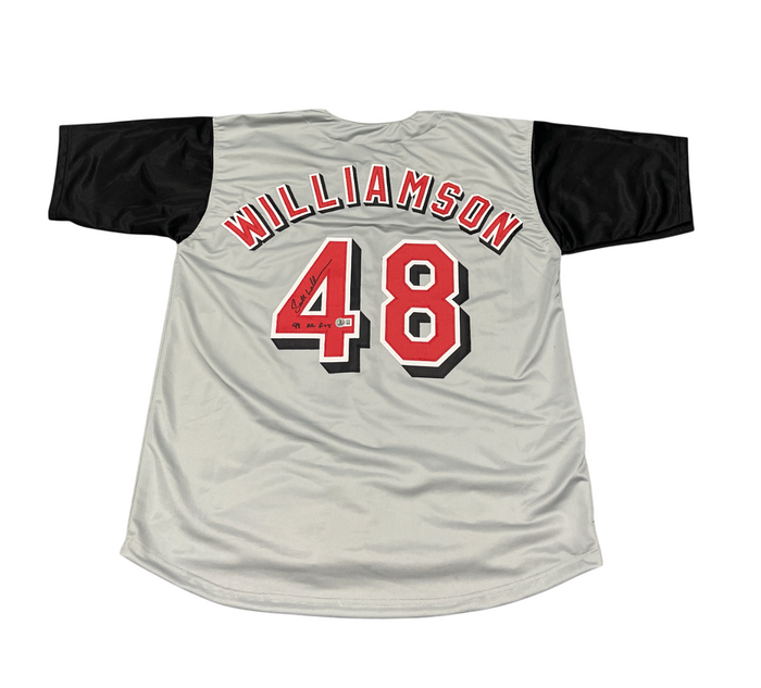 Scott Williamson Signed Reds Custom Jersey w/ 1999 NL ROY Beckett BAS COA-Powers Sports Memorabilia