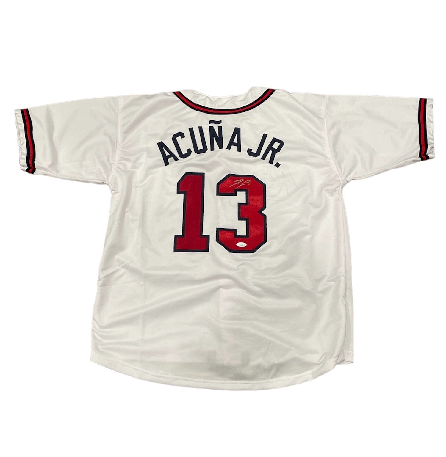 Ronald Acuna Jr. Signed Custom Jersey JSA Witness Authenticated-Powers Sports Memorabilia