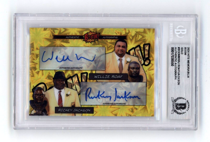 Willie Roaf & Rickey Jackson 2024 Hits BOOM Gold #/10 Dual Signed BGS BAS Auto-Powers Sports Memorabilia