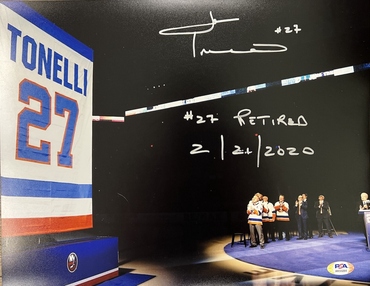 John Tonelli Signed New York Islanders 11x14 Photo w #27 Retired 2/21/20 PSA COA-Powers Sports Memorabilia
