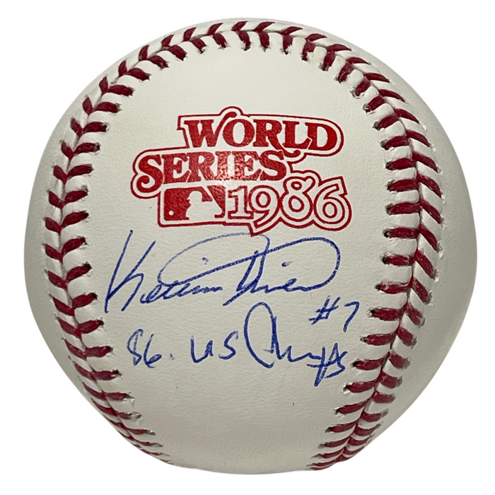 Kevin Mitchell Signed Auto 1986 World Series Baseball WS Champs Beckett Authenticated-Powers Sports Memorabilia