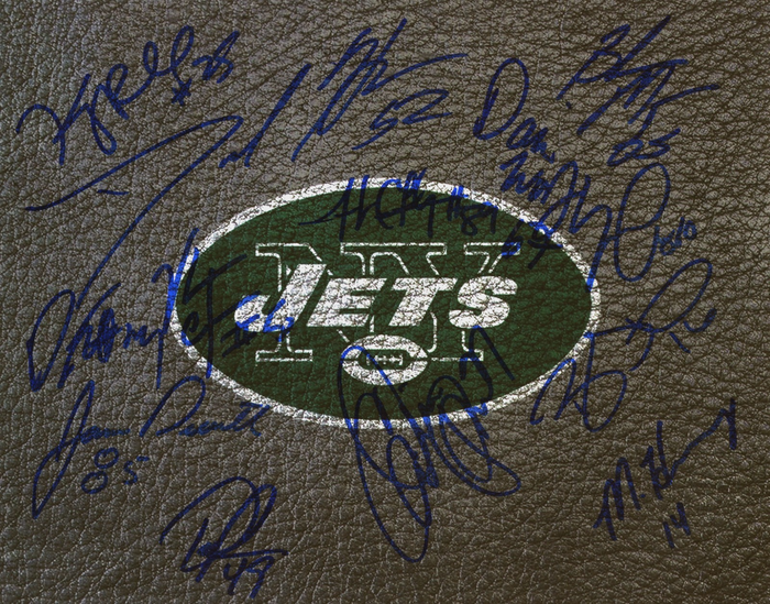 2009 New York Jets Team Signed 8x10 Photo w/ 13 Signatures LSCM Authenticated Revis +-Powers Sports Memorabilia