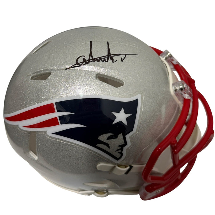Andres Borregales Signed New England Patriots Speed Mini Helmet JSA Witness Authenticated-Powers Sports Memorabilia