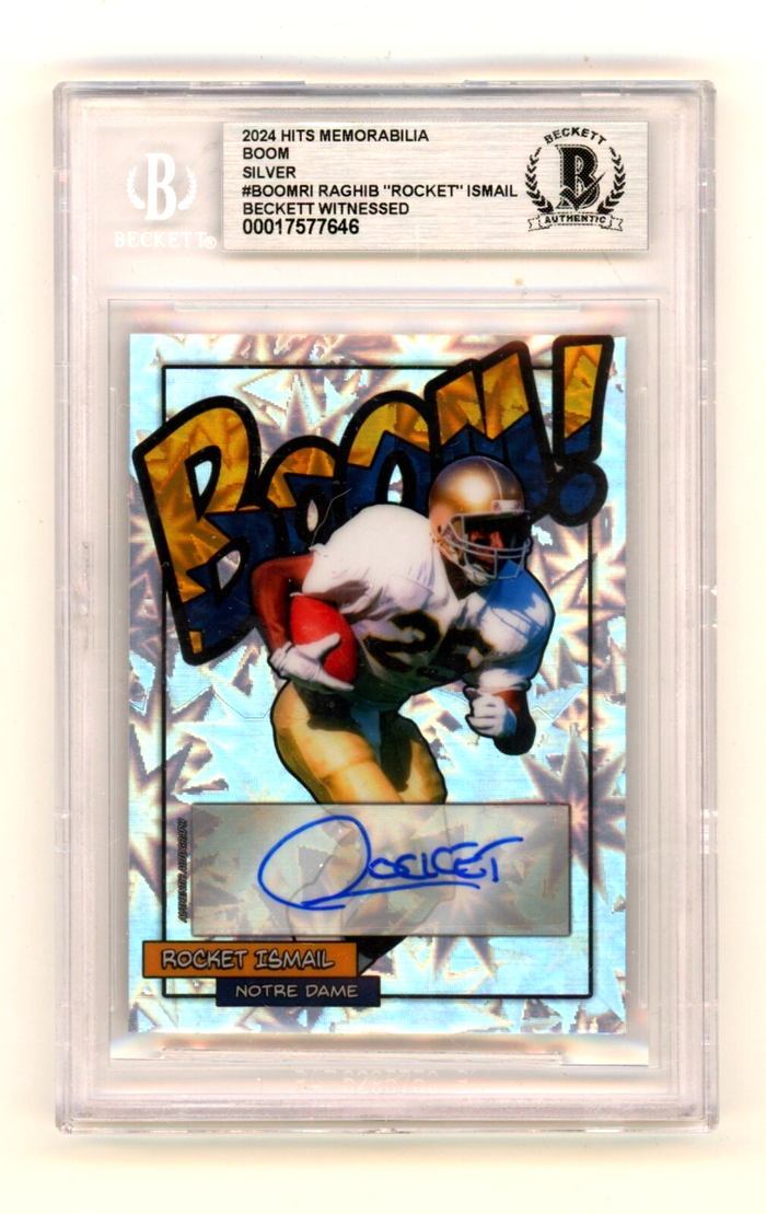 Rocket Ismail 2024 Hits Memorabilia BOOM Silver Signed BGS BAS Auto Notre Dame-Powers Sports Memorabilia