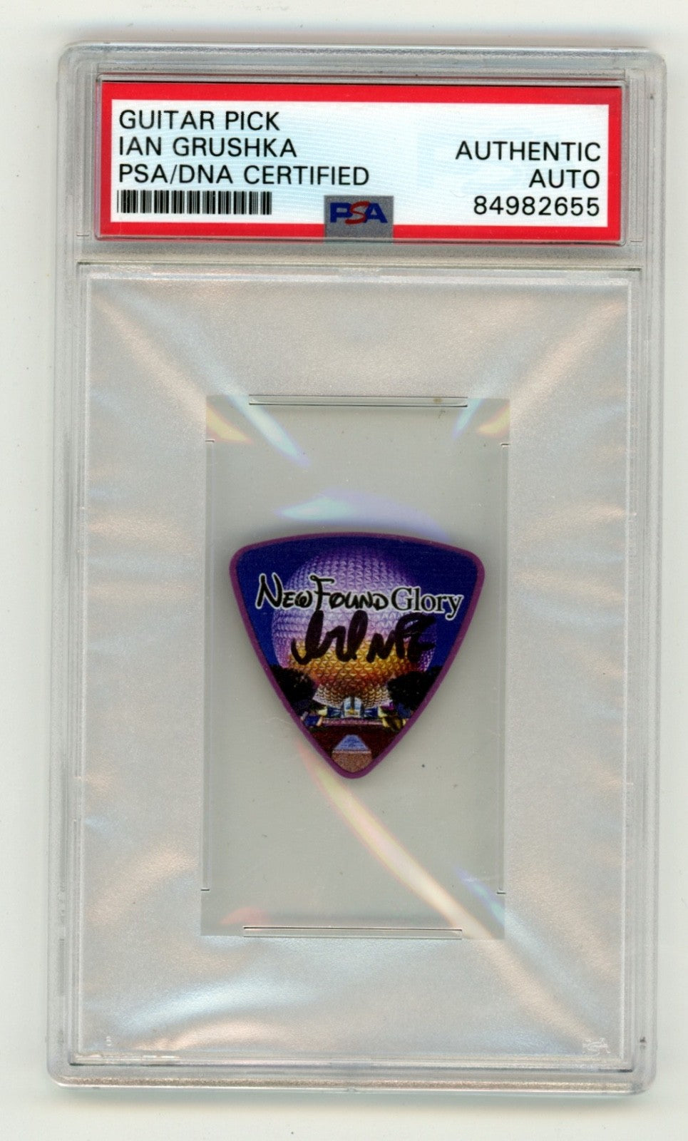 Ian Grushka New Found Glory Disney World Epcot Signed Guitar Pick PSA AUTHENTIC-Powers Sports Memorabilia