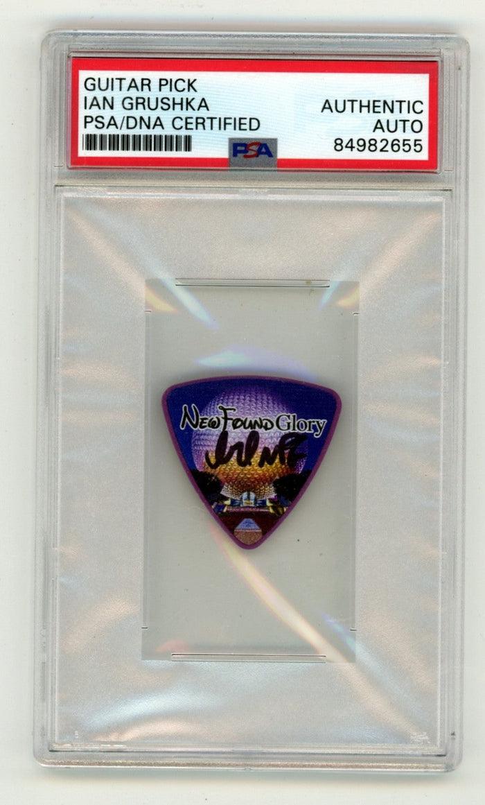 Ian Grushka New Found Glory Disney World Epcot Signed Guitar Pick PSA AUTHENTIC-Powers Sports Memorabilia