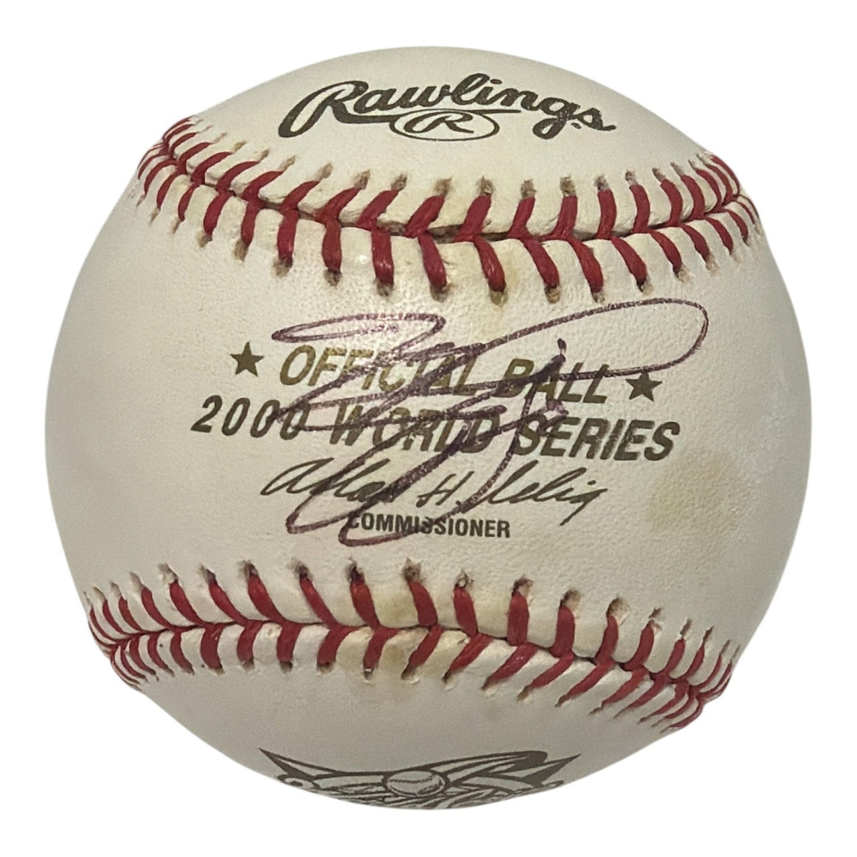 Mike Piazza Signed Autographed 2000 World Series WS Logo Baseball JSA COA Mets-Powers Sports Memorabilia