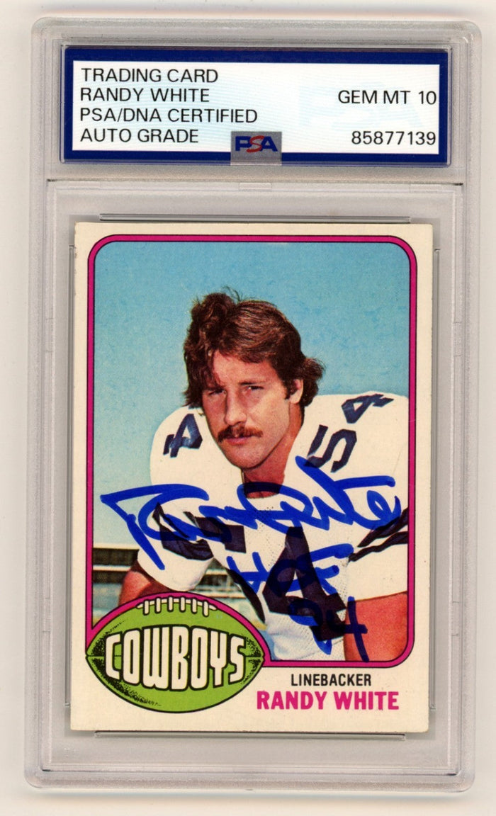 Randy White 1976 Topps #158 Signed Rookie RC w/ HOF 94 PSA 10 Auto-Powers Sports Memorabilia