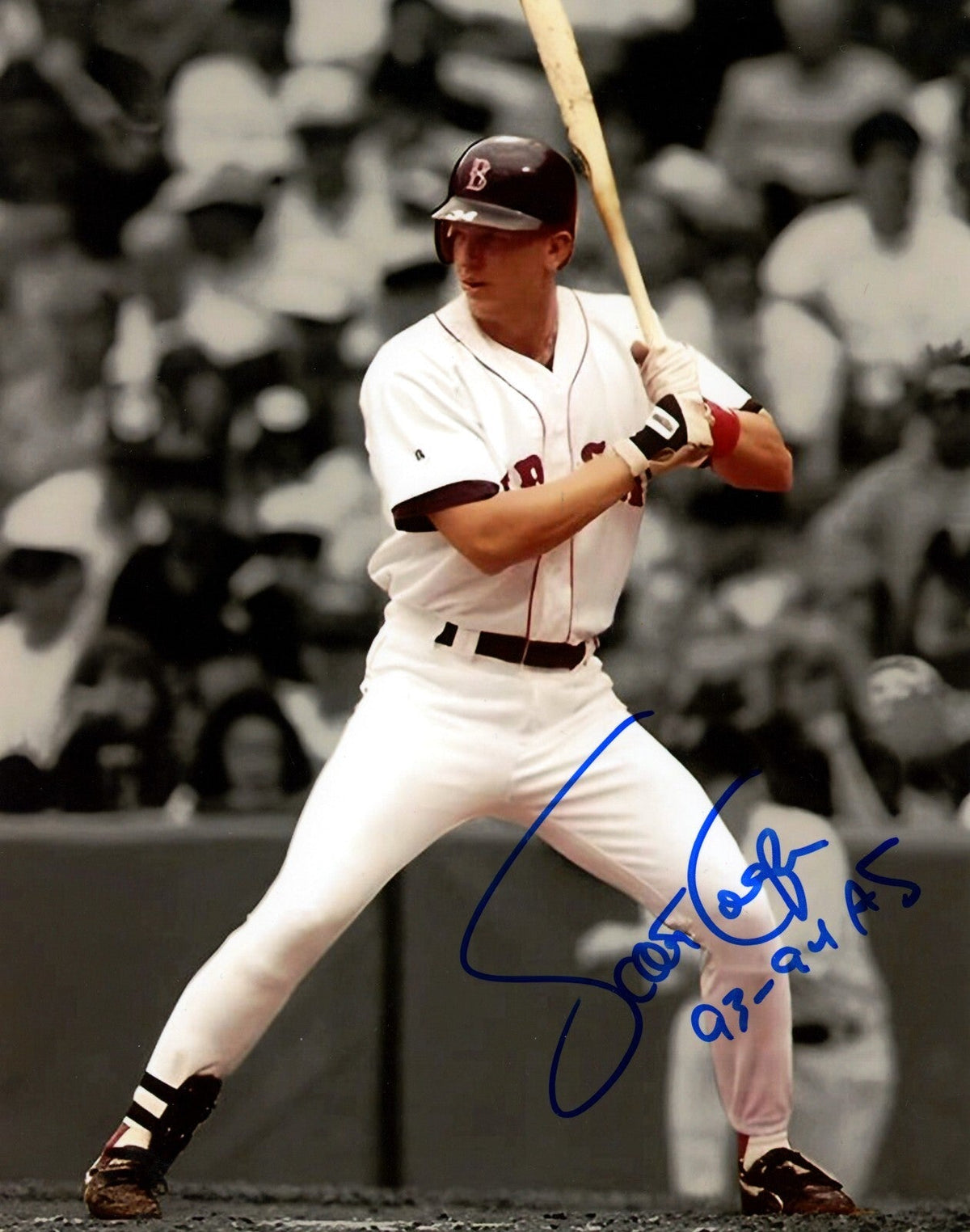 Scott Cooper Signed Boston Red Sox 8x10 Photo w/ 93-94 All Star Insc. LSCM Authenticated-Powers Sports Memorabilia