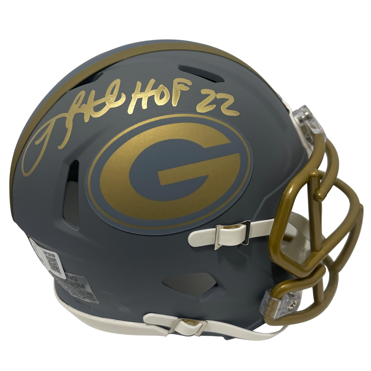LeRoy Butler Signed Packers Slate Mini Helmet w/ HOF 22 Beckett Witness BAS COA-Powers Sports Memorabilia