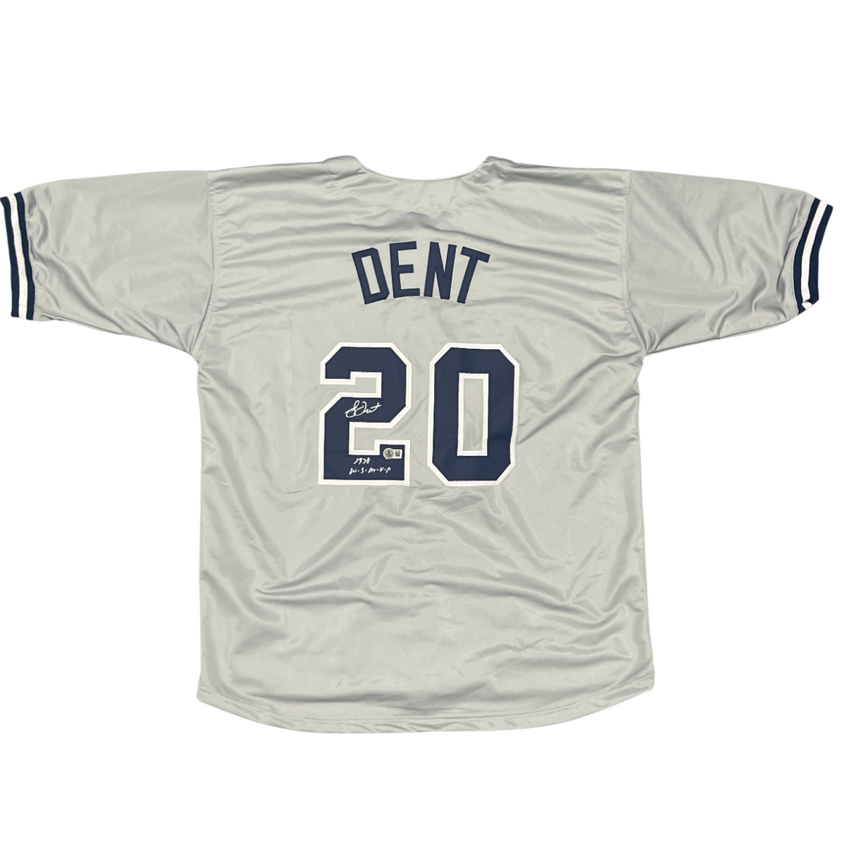 Bucky Dent Signed Yankees Custom Jersey w/ 1978 WS MVP Beckett Witness BAS COA-Powers Sports Memorabilia
