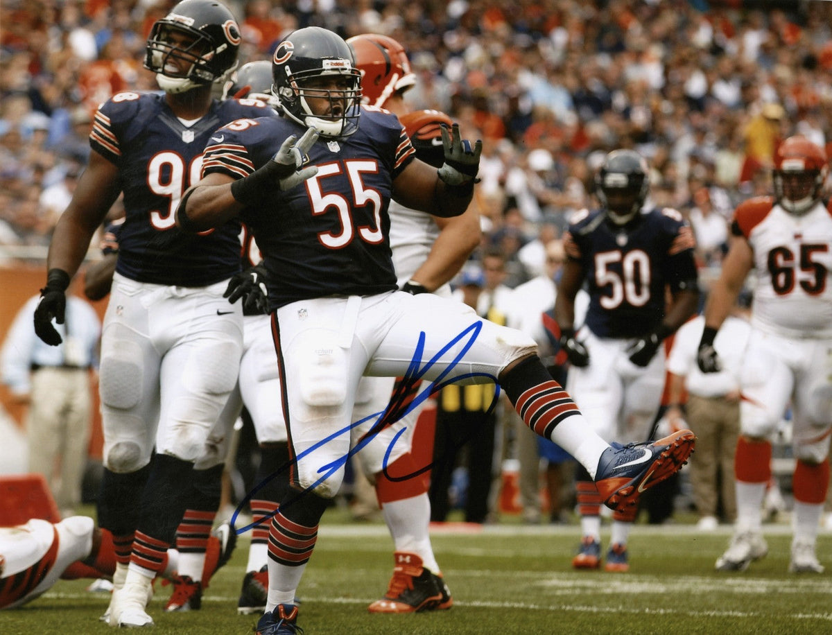 Lance Briggs Signed Chicago Bears 8x10 Photo LSCM Authenticated #4-Powers Sports Memorabilia