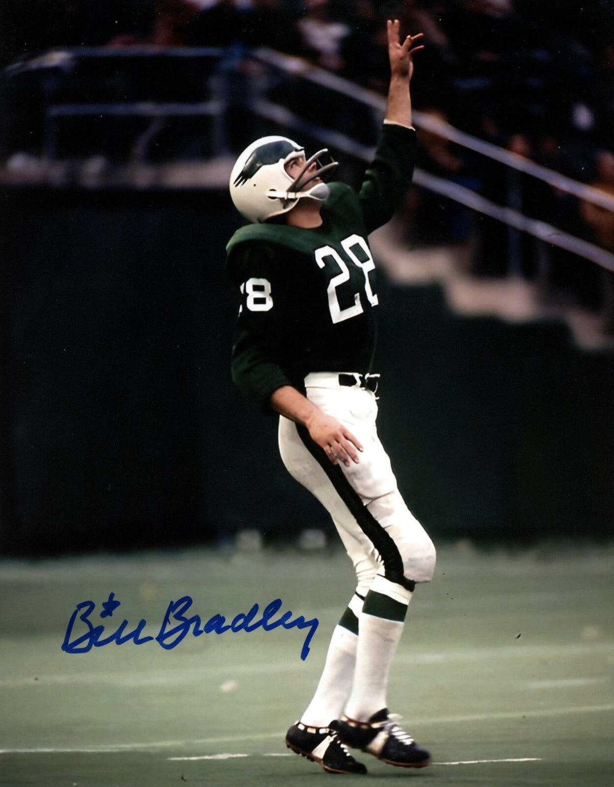 Bill Bradley Signed Philadelphia Eagles 8x10 Photo Beckett Witness BAS COA-Powers Sports Memorabilia
