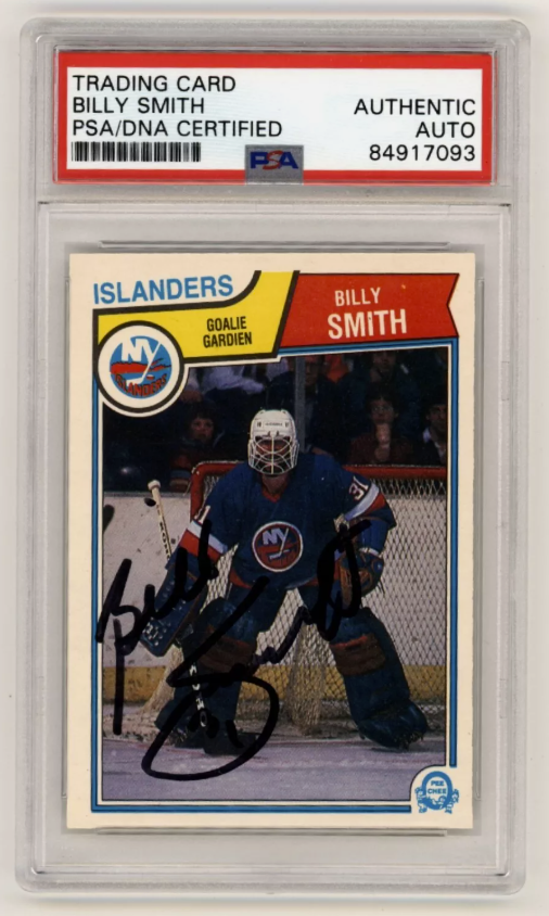 Billy Smith 1983-84 O-Pee-Chee OPC #17 Signed PSA/DNA Authenticated Islanders HOF-Powers Sports Memorabilia
