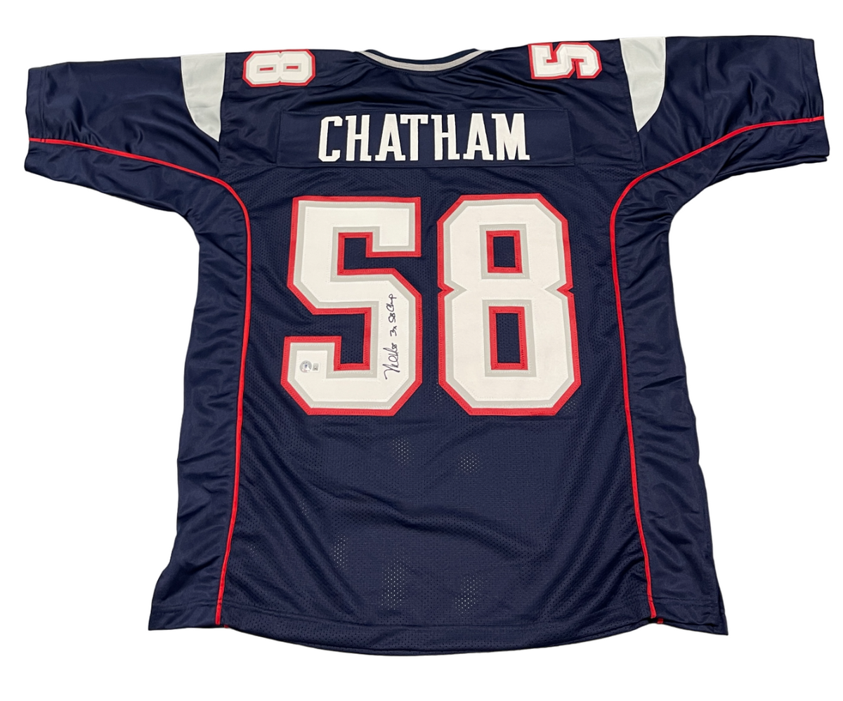 Matt Chatham Signed Custom Jersey w/ 3x SB Champ Beckett Witness Authenticated-Powers Sports Memorabilia