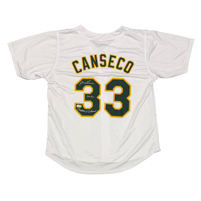 Jose Canseco Signed Custom Jersey w/ 40/40 + Steroids Beckett Witness Authenticated-Powers Sports Memorabilia