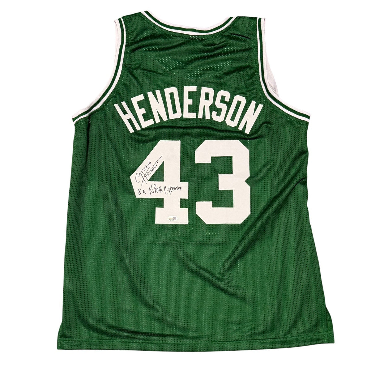 Gerald Henderson Signed Celtics Custom Jersey w/ 3x NBA Champ JSA Witness COA-Powers Sports Memorabilia