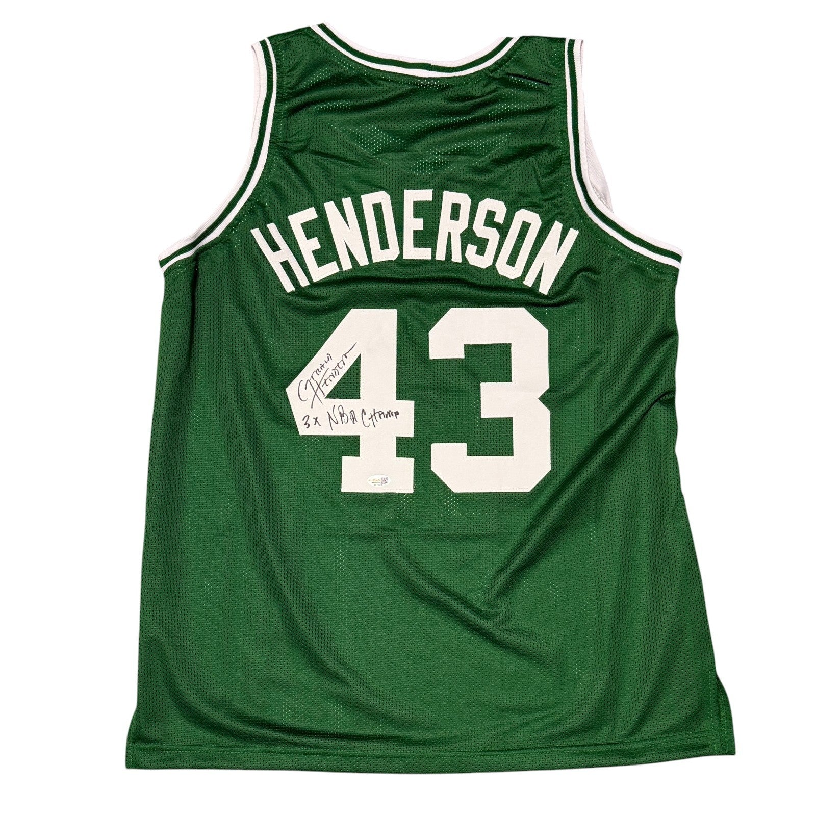 Gerald Henderson Signed Custom Jersey w/ 3x NBA Champ JSA Witness Authenticated-Powers Sports Memorabilia