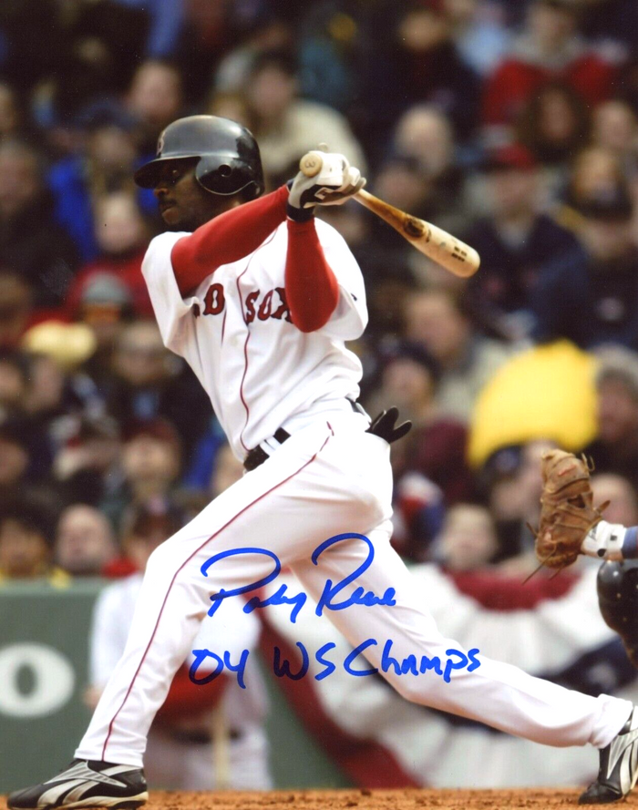 Pokey Reese Signed Boston Red Sox 8x10 Photo w/ 04 WS Champs LSCM Authenticated-Powers Sports Memorabilia