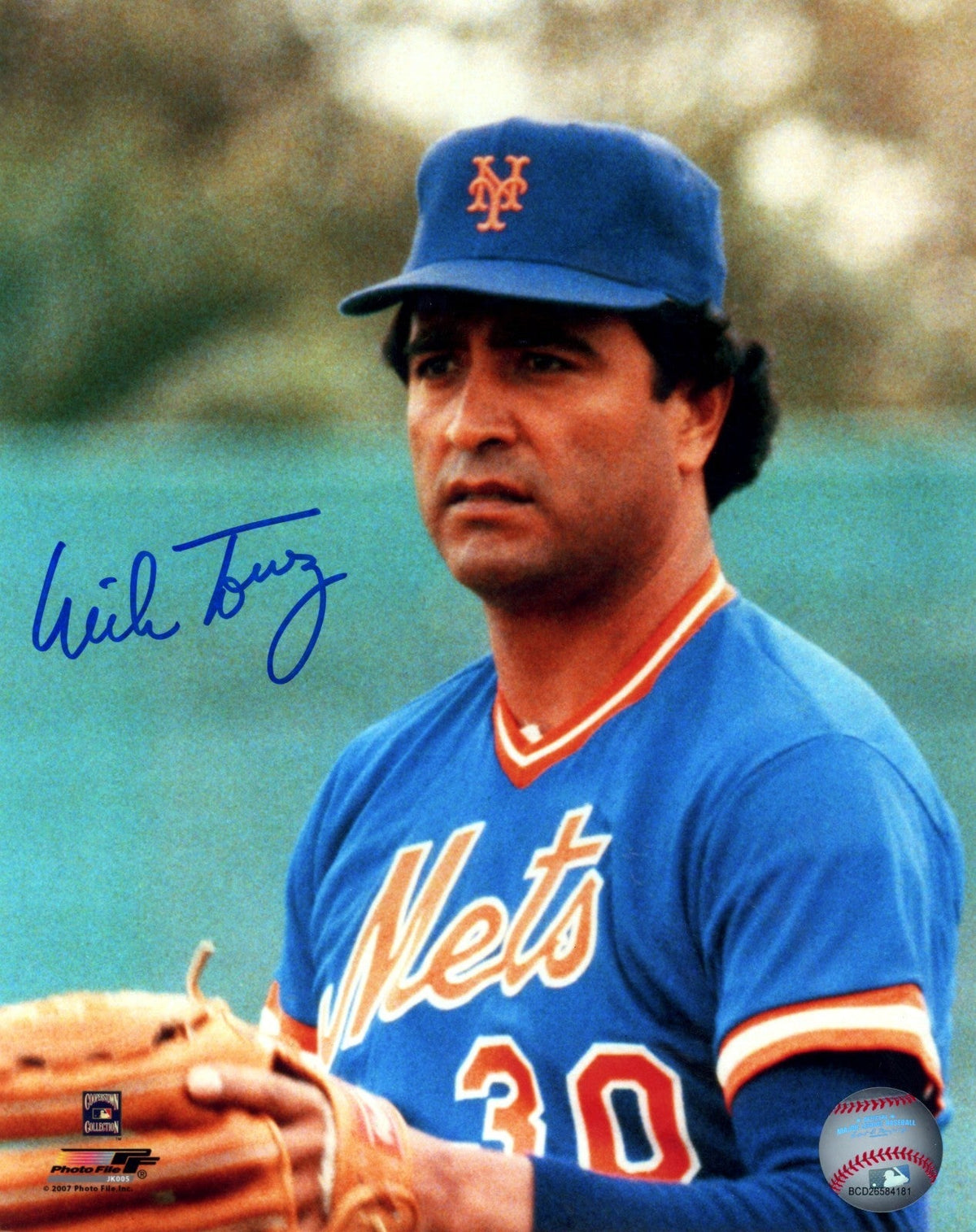 Mike Torrez Signed New York Mets 8x10 Photo File LSCM Authenticated #4-Powers Sports Memorabilia