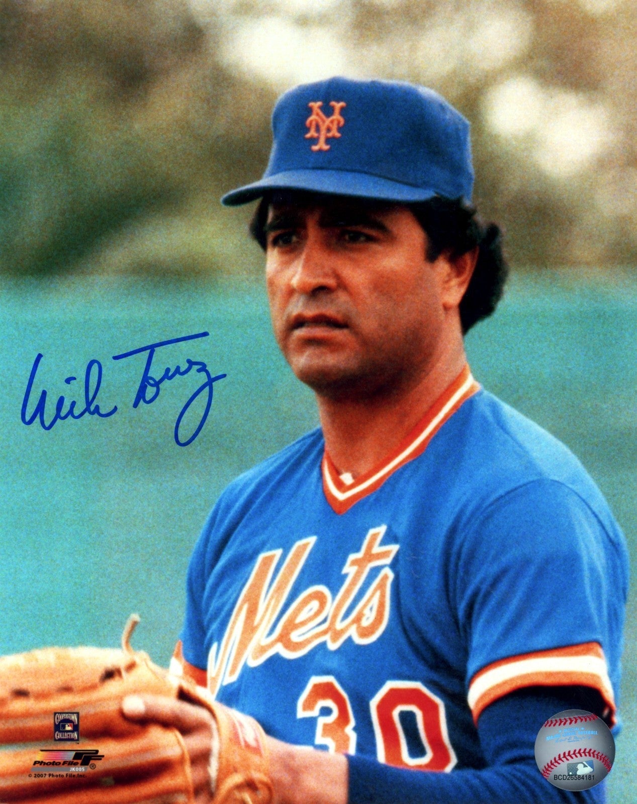 Mike Torrez Signed New York Mets 8x10 Photo File LSCM Authenticated #4-Powers Sports Memorabilia