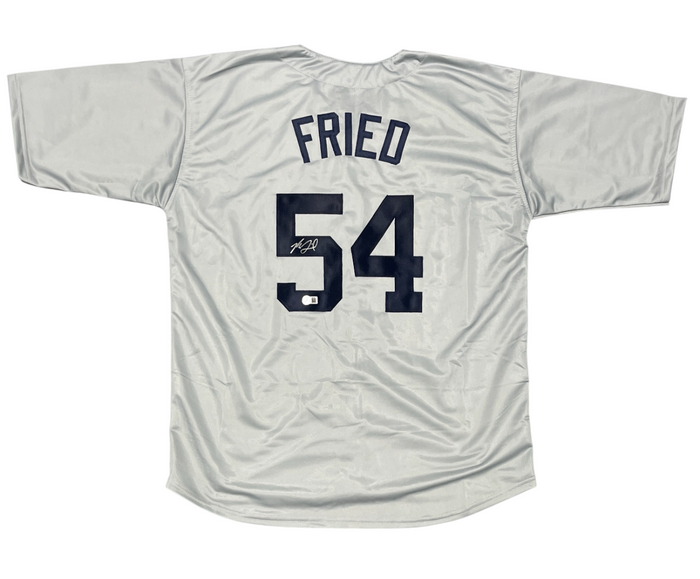 Max Fried Signed New York Yankees Custom Jersey Beckett Witness BAS COA-Powers Sports Memorabilia