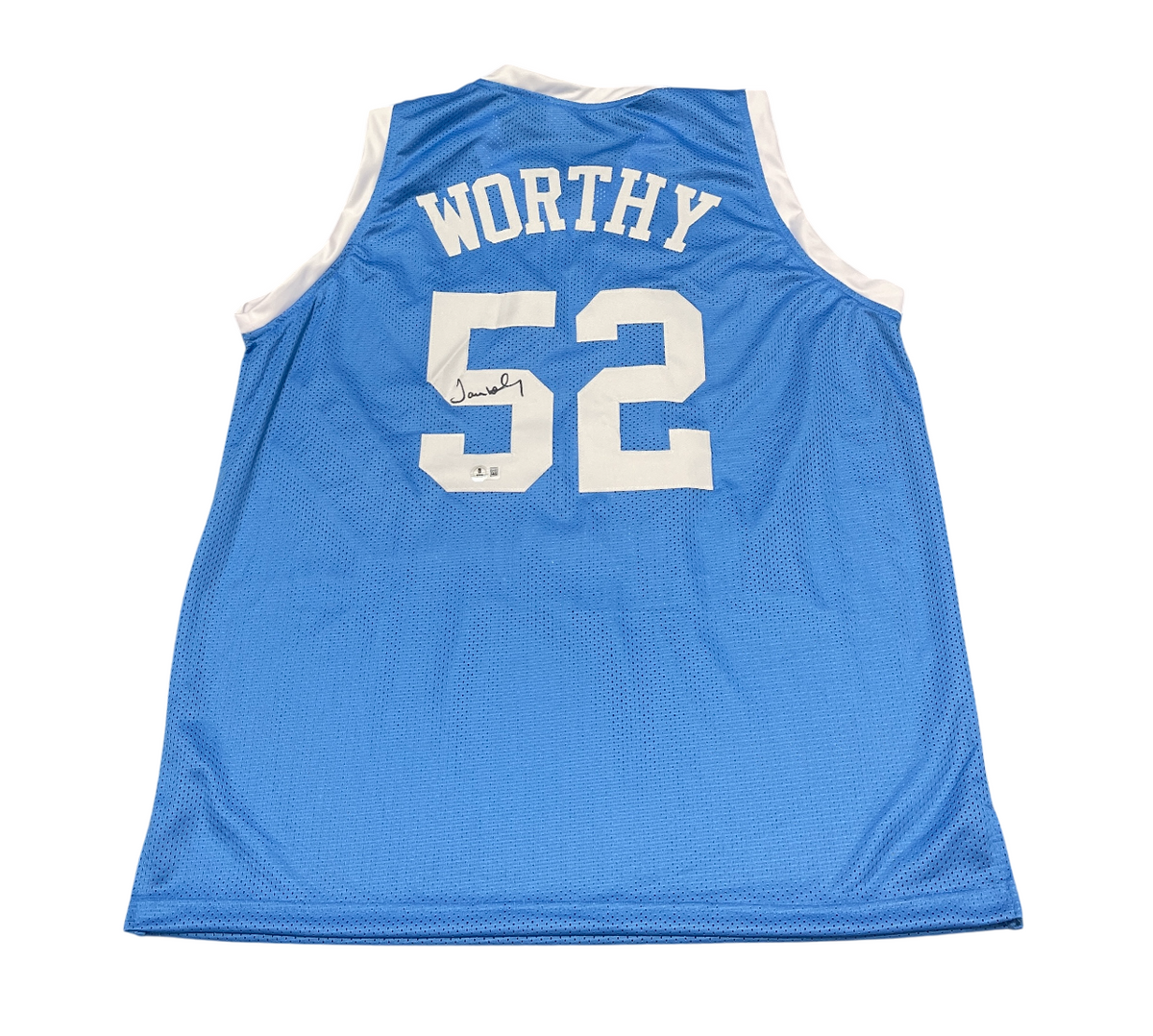 James Worthy Signed North Carolina Custom Jersey Beckett Witness BAS COA-Powers Sports Memorabilia