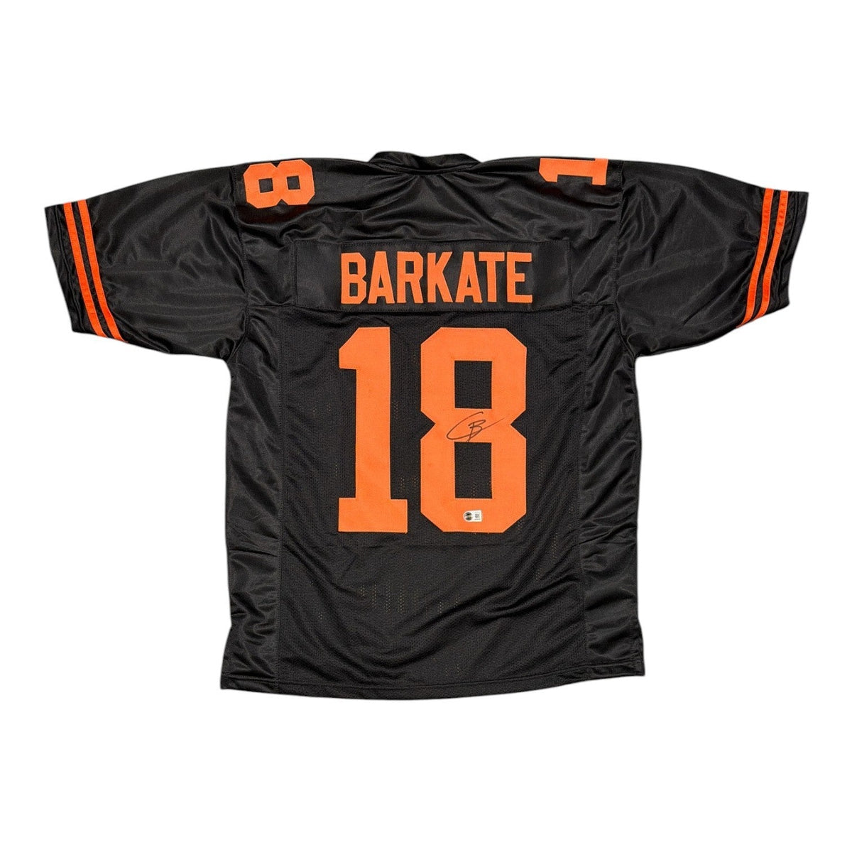 Cooper Barkate Signed Miami Hurricanes Black Custom Jersey Beckett Wit. BAS COA-Powers Sports Memorabilia