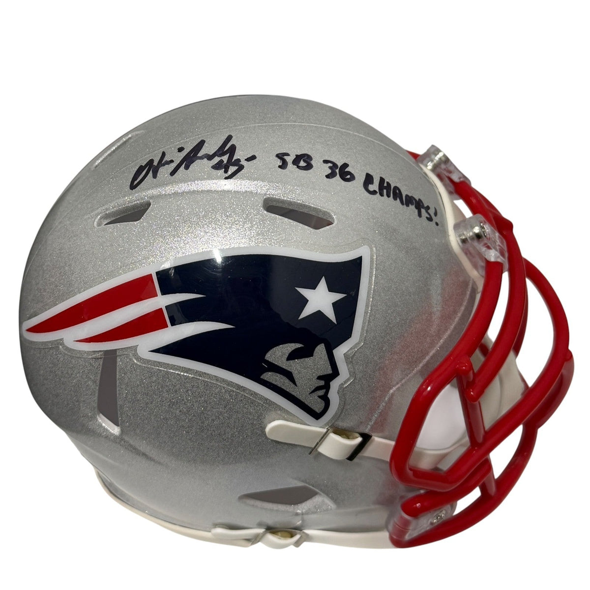 Otis Smith Signed Patriots Speed Mini Helmet w/ SB 36 Champ JSA Witness Authenticated-Powers Sports Memorabilia