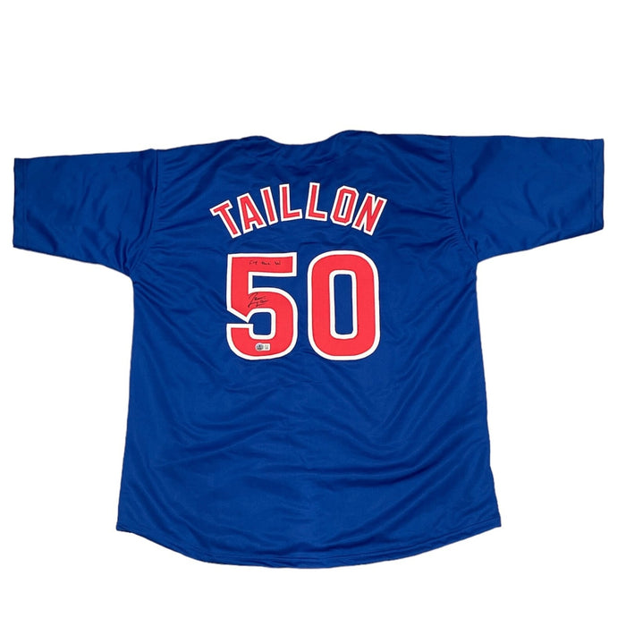 Jameson Taillon Signed Chicago Cubs Custom Jersey w/ Fly The W Beckett W BAS COA-Powers Sports Memorabilia
