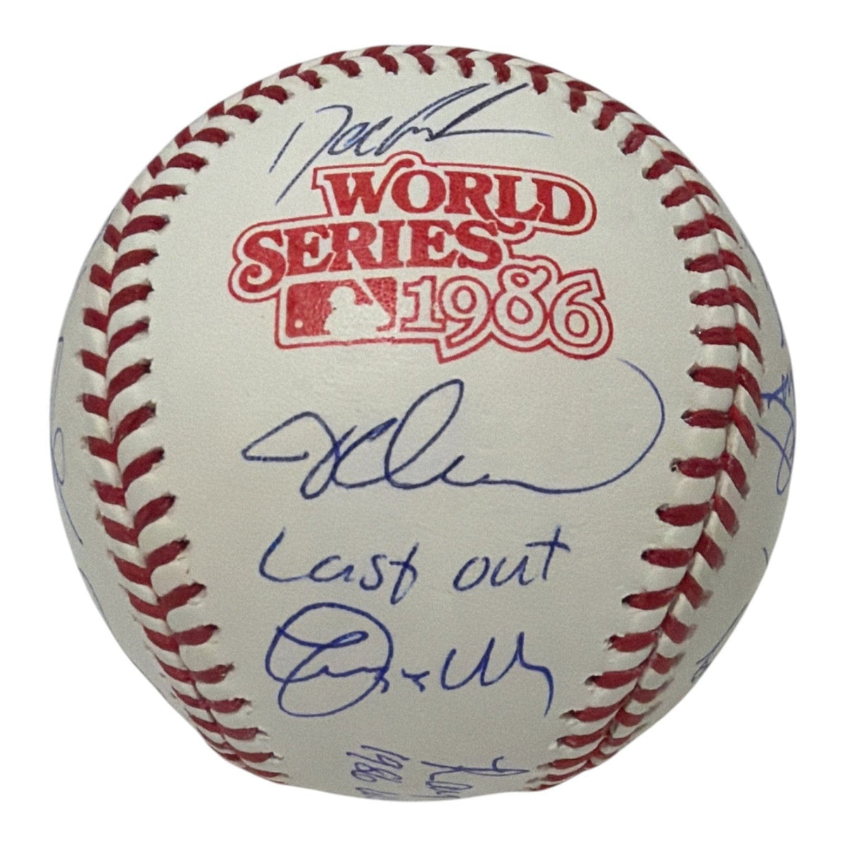 New York Mets Team Signed (23 Auto) 1986 World Series Logo Baseball Insc JSA Authenticated-Powers Sports Memorabilia