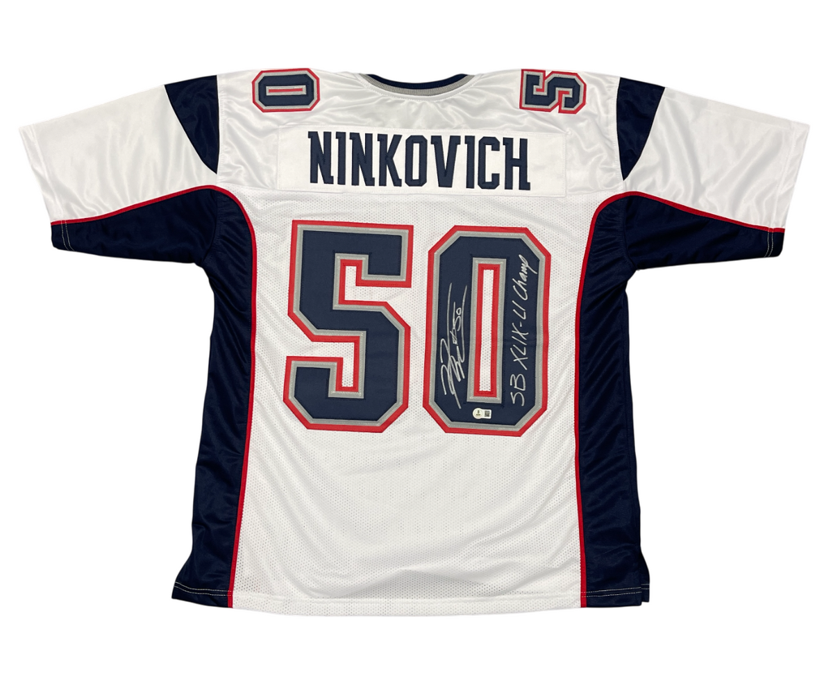 Rob Ninkovich Signed Custom Jersey w SB XLIX LI Champ Beckett W Beckett Authenticated-Powers Sports Memorabilia