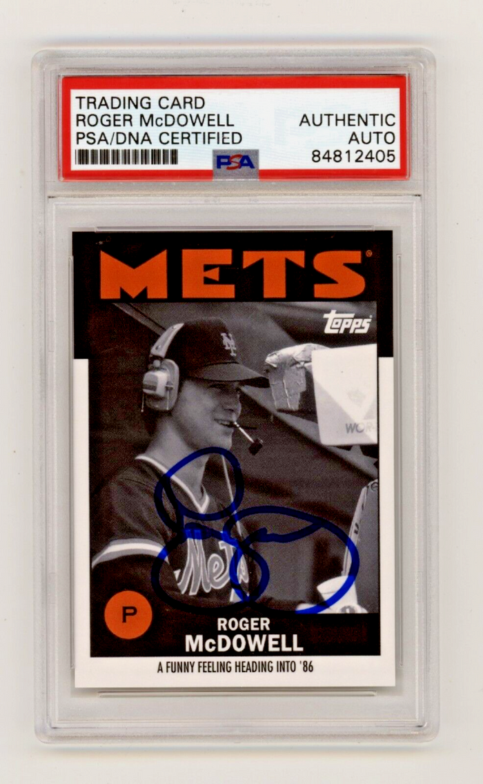 Roger McDowell 2021 Topps Once Upon a Time in Queens B/W #20 Signed PSA Auto-Powers Sports Memorabilia