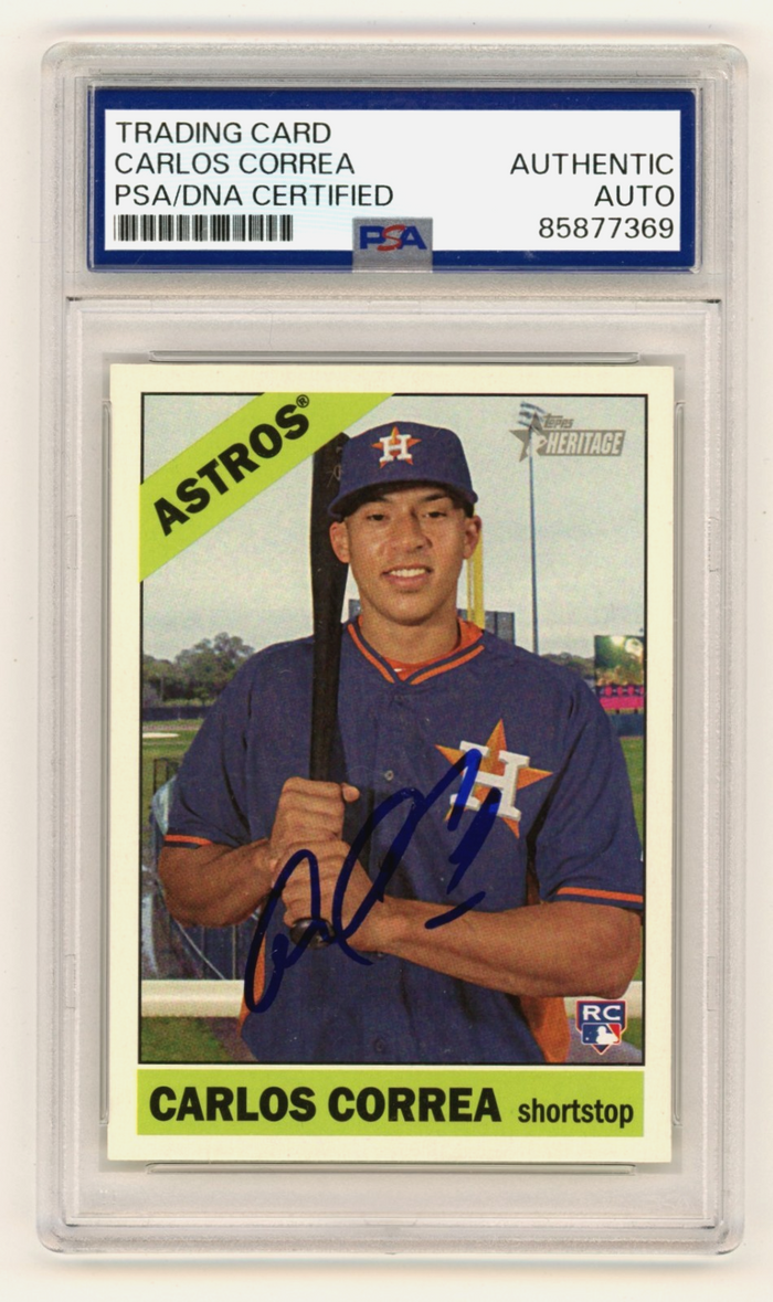 Carlos Correa 2015 Topps Heritage #563 Signed Auto Rookie RC PSA Authentic Auto-Powers Sports Memorabilia