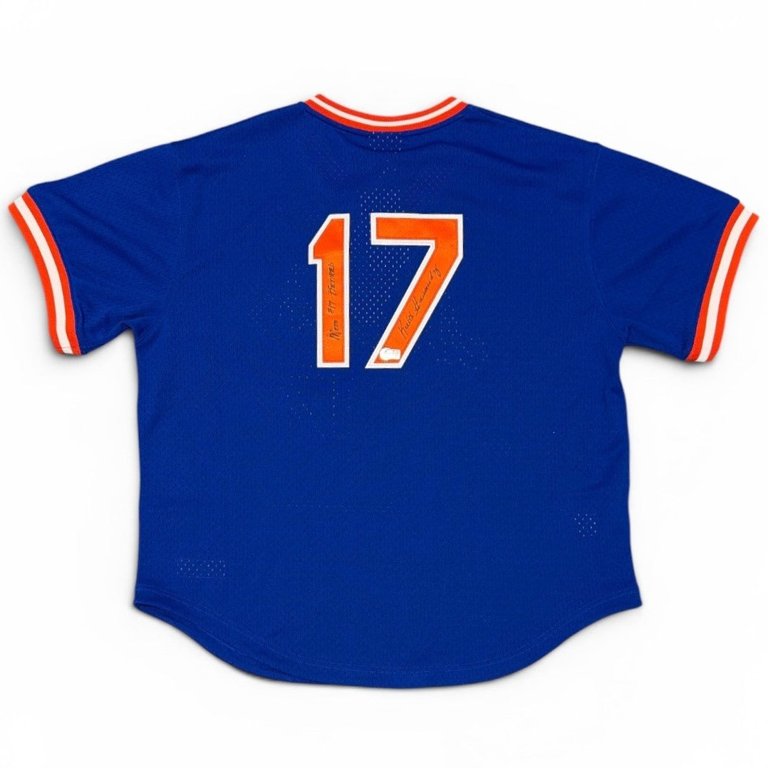 Keith Hernandez Signed Mets Mitchell & Ness Jersey w/ #17 Retired Beckett Authenticated-Powers Sports Memorabilia