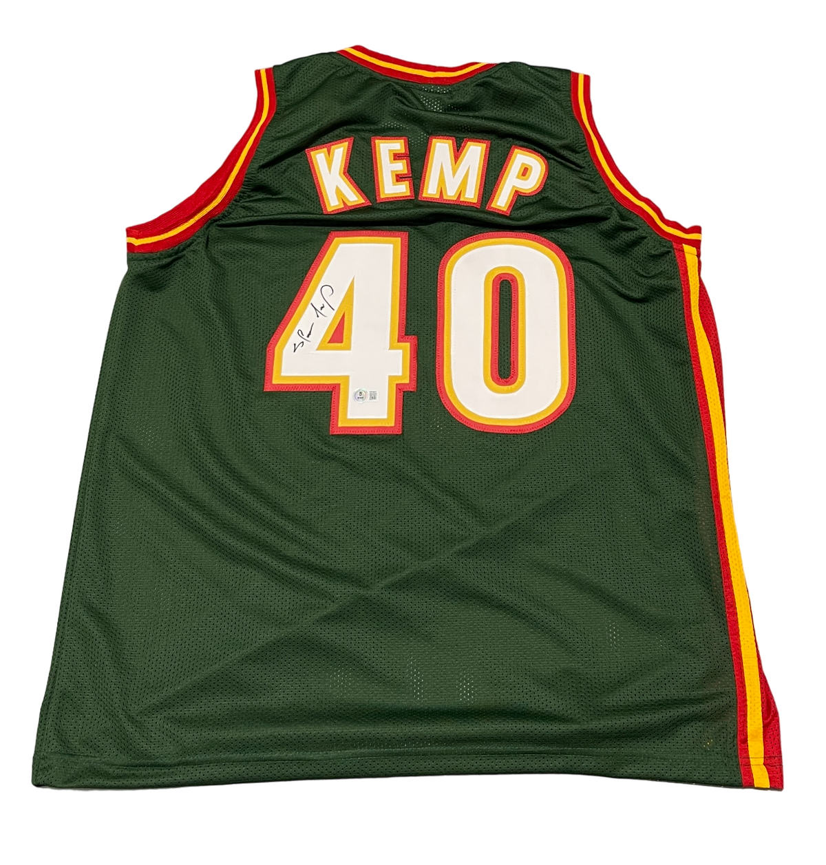 Shawn Kemp Signed Custom Jersey Beckett Witness Authenticated-Powers Sports Memorabilia
