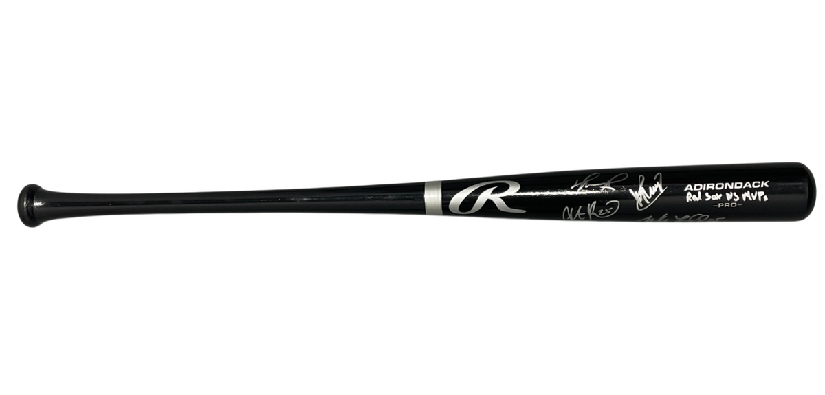 Ortiz Ramirez Lowell Pearce Signed Rawlings Bat w Red Sox MVPs Beckett W BAS COA-Powers Sports Memorabilia