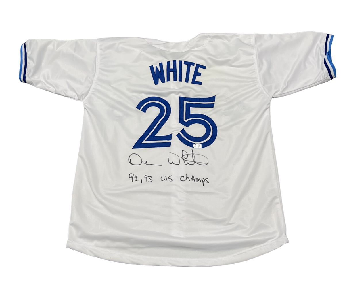 Devon White Signed Toronto Blue Jays Custom Jersey w 92 93 WSC Beckett W BAS COA-Powers Sports Memorabilia