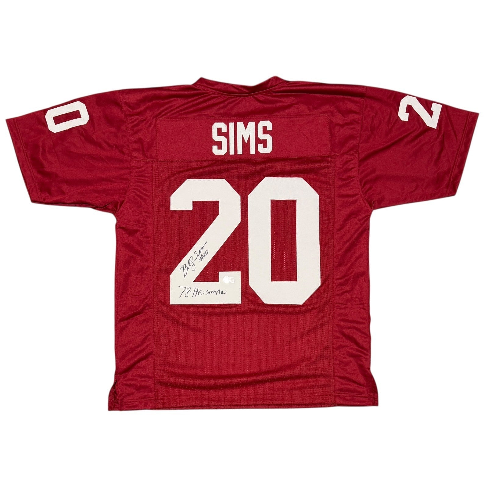 Billy Sims Signed Oklahoma Sooners Custom Jersey w/ 78 Heisman Beckett W Beckett Authenticated-Powers Sports Memorabilia