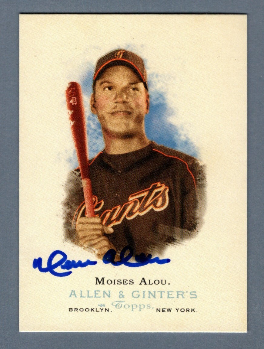 Moises Alou Signed 2006 Topps Allen & Ginter #49 LSCM Authenticated San Francisco Giants-Powers Sports Memorabilia
