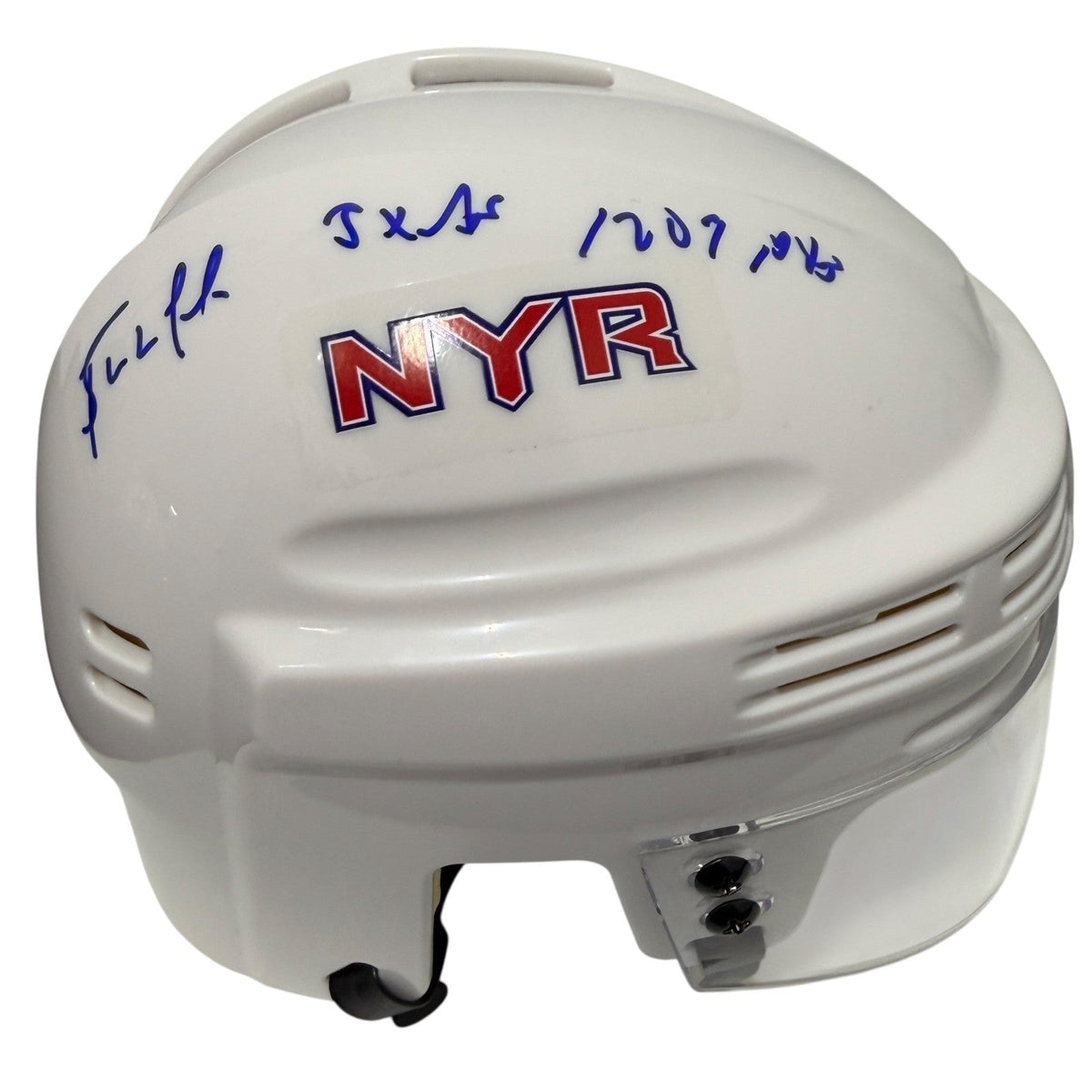 Bernie Nicholls Signed Rangers Mini Helmet w/ 3x AS + 1209 PTS JSA Witness Authenticated-Powers Sports Memorabilia